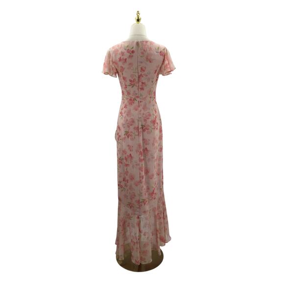 AW BRIDAL 0 XS Peach Blossom floral Breeze pink Celia formal maxi dress NEW 0b10 - Picture 4 of 9